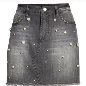 Tinsel skirt from Nordstrom with pearls